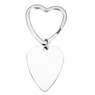 Egyedi gravírozható kulcstartó - Csepp alakú szív akasztóval
